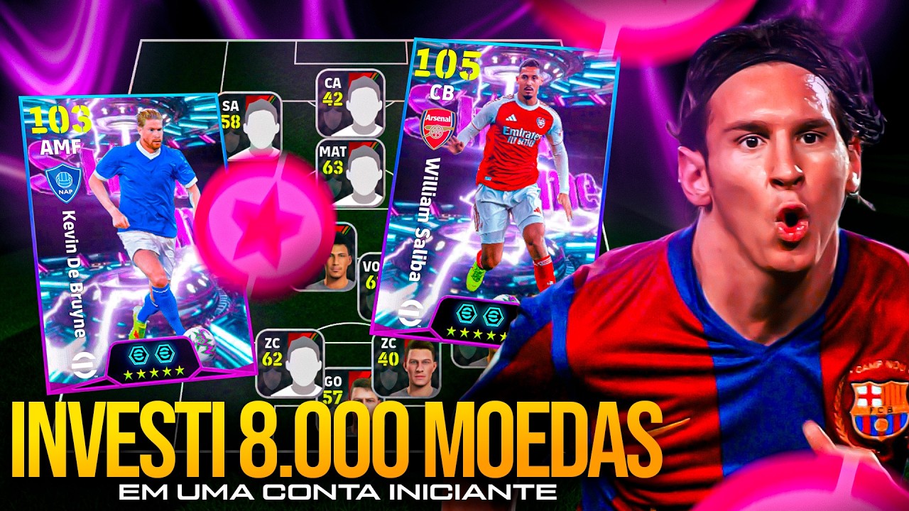 INVESTI 8000 MOEDAS EM UMA CONTA INICIANTE no EFOOTBALL 2026 MOBILE