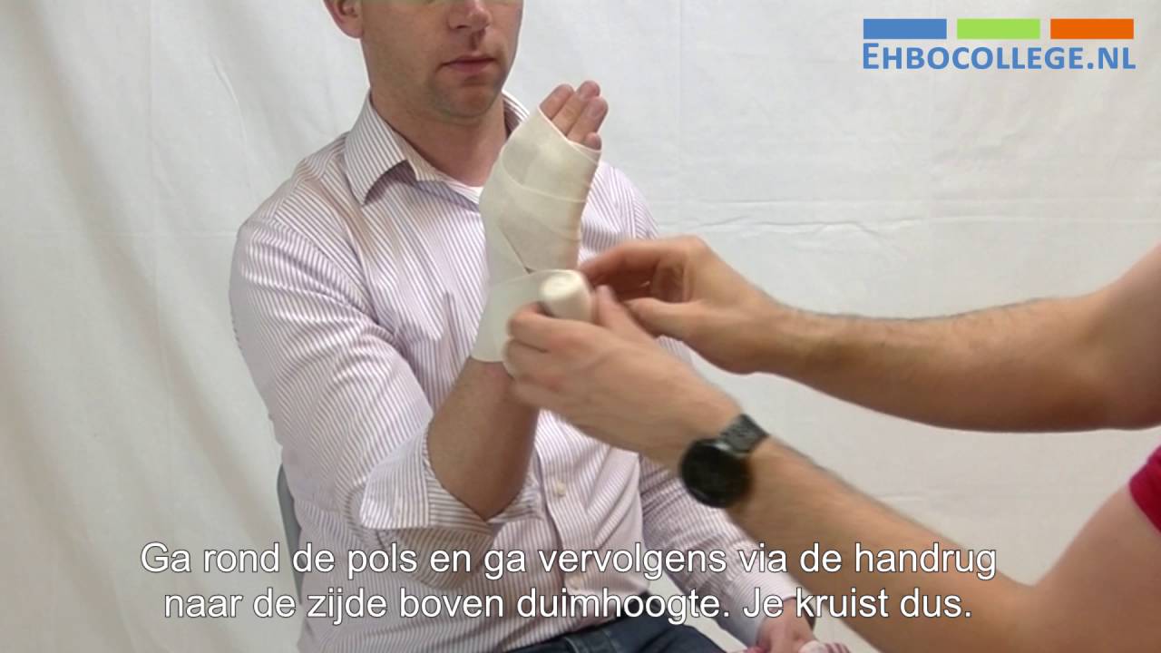 Steunverband hand en pols aanleggen
