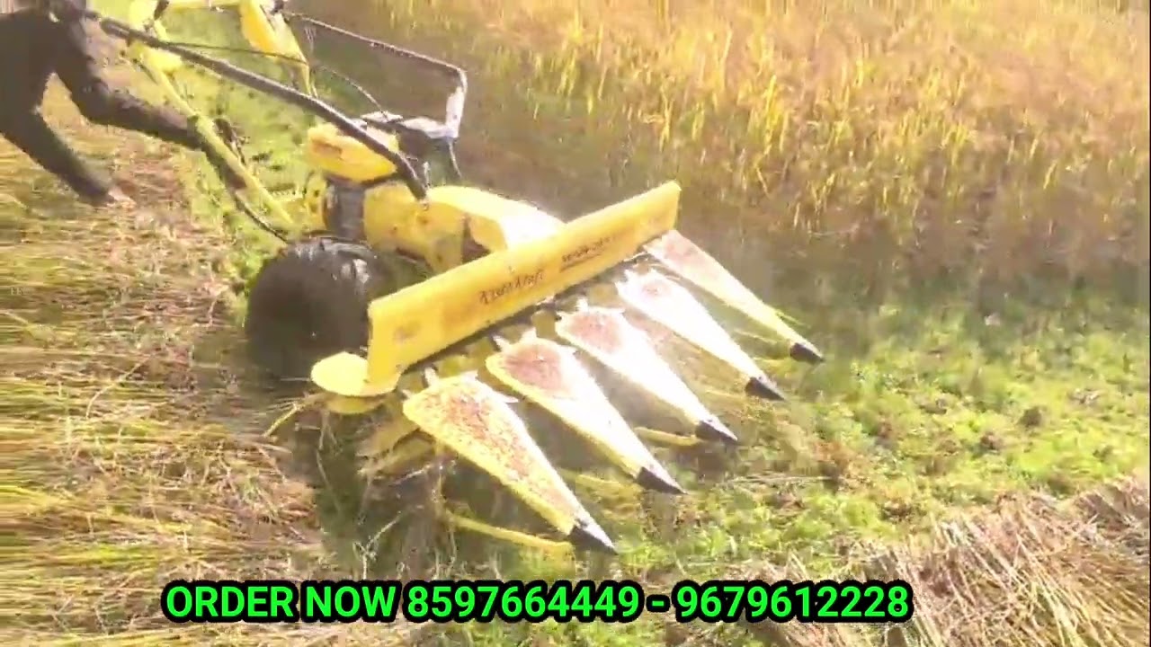 Kisankraft New model Rice cutting machine KKSR120 POWER REAPER Live demo