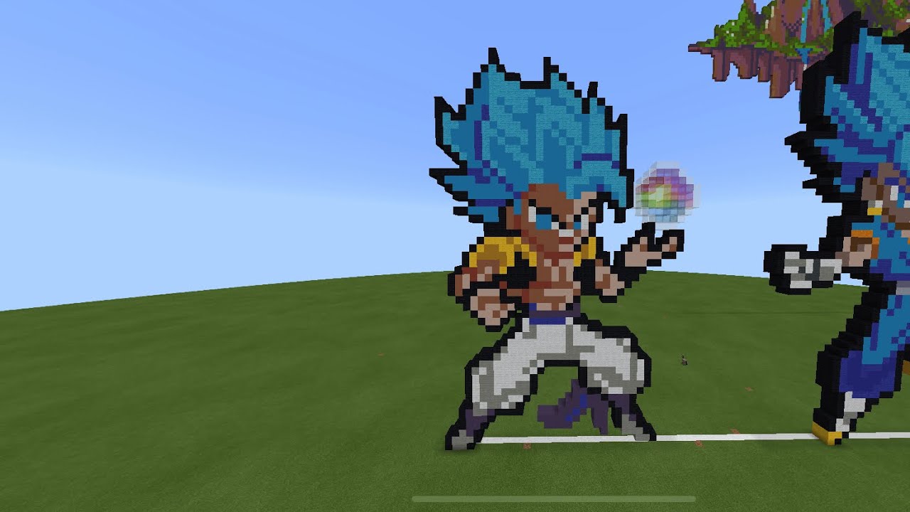 Gogeta(ssgss) how to build pixel art tutorial, Minecraft