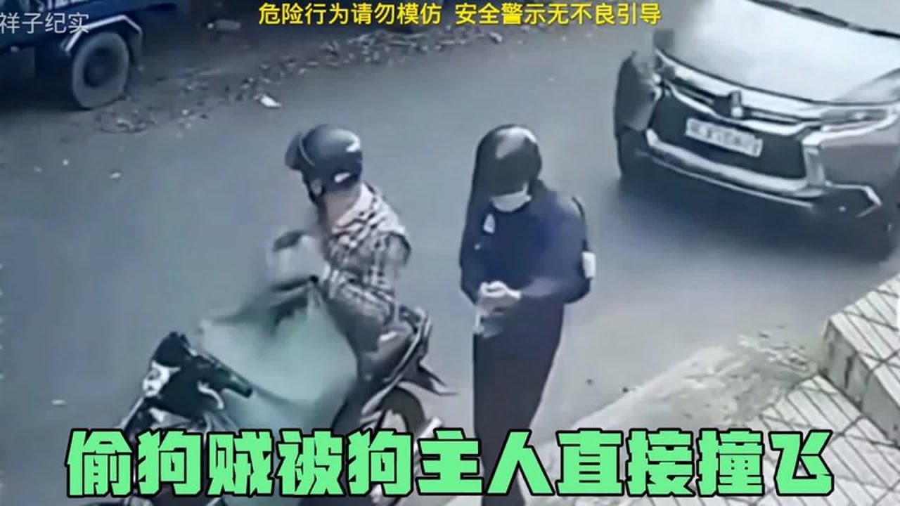 偷狗贼刚刚得手，没想到正好被狗主人撞见，结局大快人心！