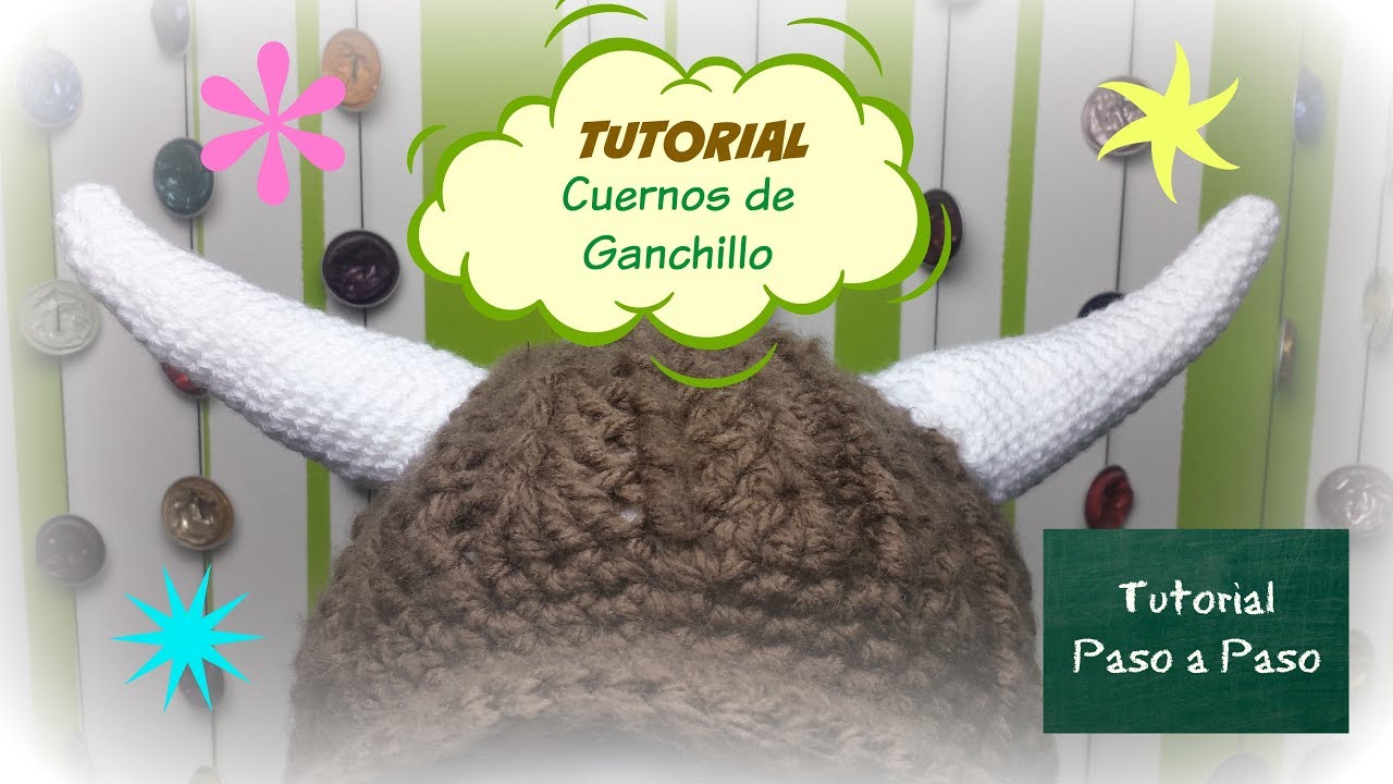 Cómo hacer cuernos de ganchillo o crochet [tutorial]/  how to crochet horn
