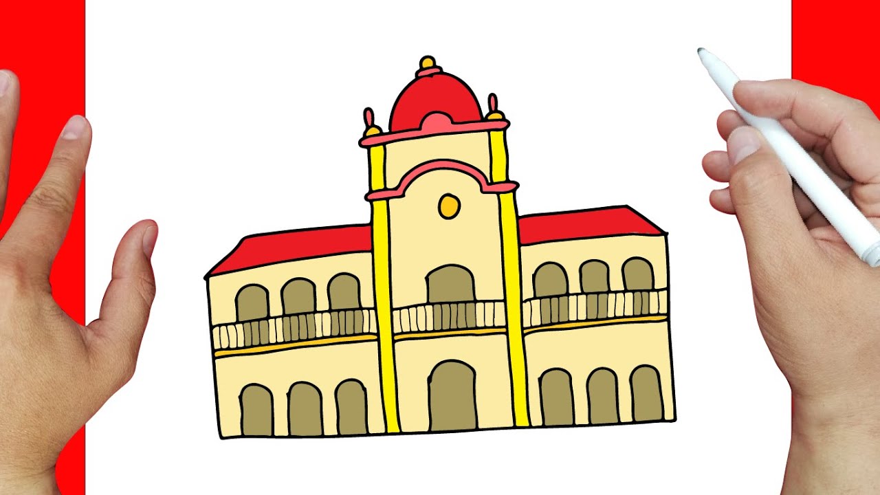 como dibujar un cabildo paso a paso | Dibujos fáciles