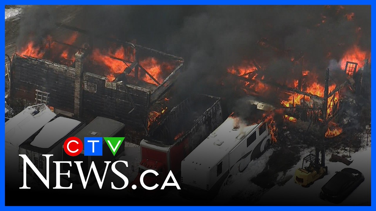 Barn near Toronto engulfed in massive fire