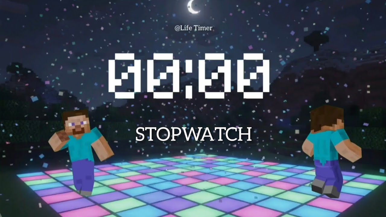 Minecraft 60 Minute Count-Up Stopwatch ⏱️ | Dancing Timer with Music #stopwatch 