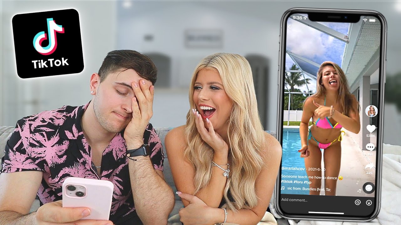 REACTING TO MY GIRLFRIEND'S TIK TOKS... *SHOCKING*