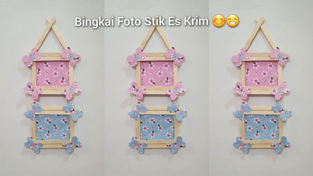 Cara Membuat Bingkai Foto dari Stik Es Krim | Photo Frame | Popsicle Stick Crafts | IdeKreatif | Diy