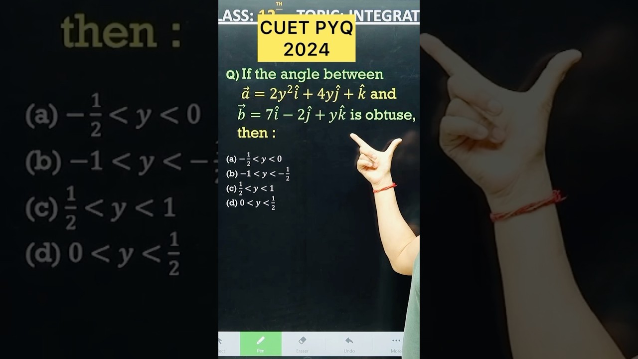 Vector Algebra CUET  PYQ 2024 Maths for CUET 2025 Class 12 Maths #cuet2025 #maths #cuetpg