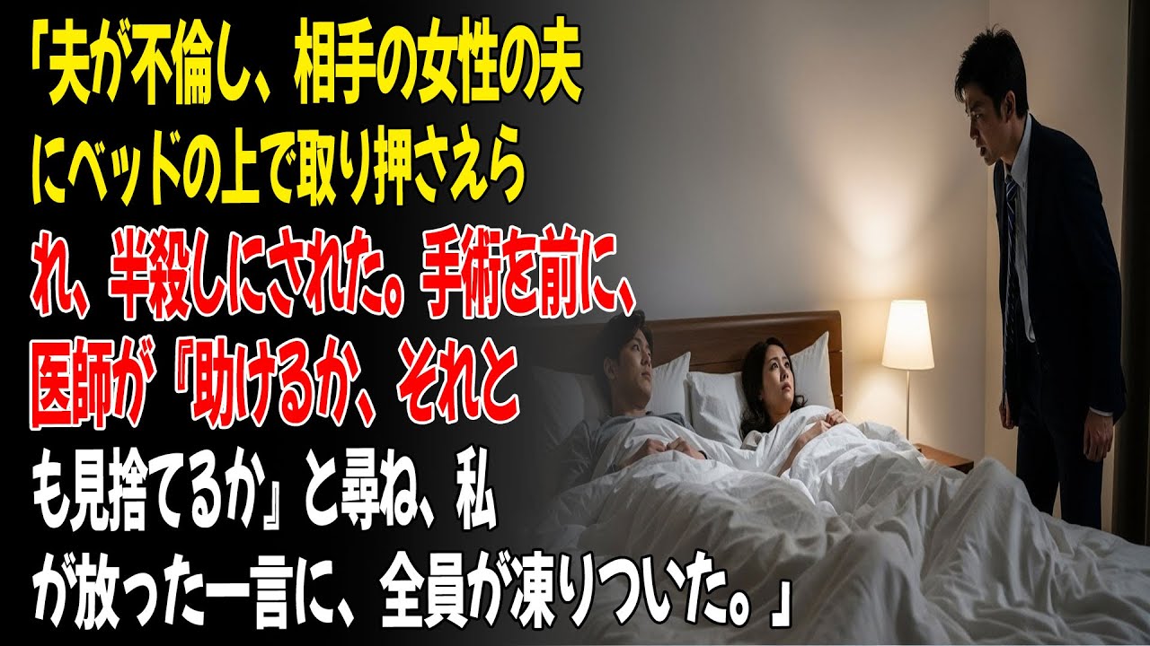 ❤️「不倫中の夫が愛人の夫に捕まり瀕死。医師の問いに私の一言で場が凍った。」😡...ㅣ黄昏恋ㅣ老後の物語ㅣ再婚