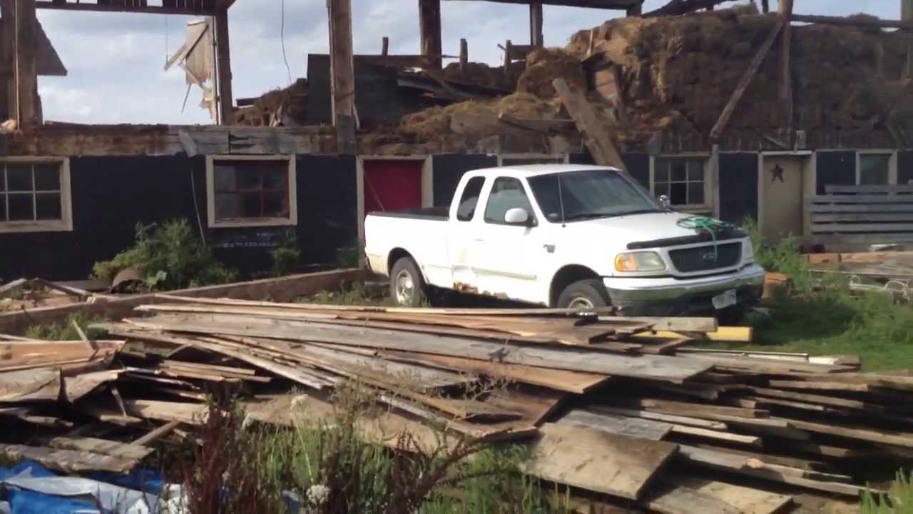 Red neck barn demolition in Perkinsfield Ontario