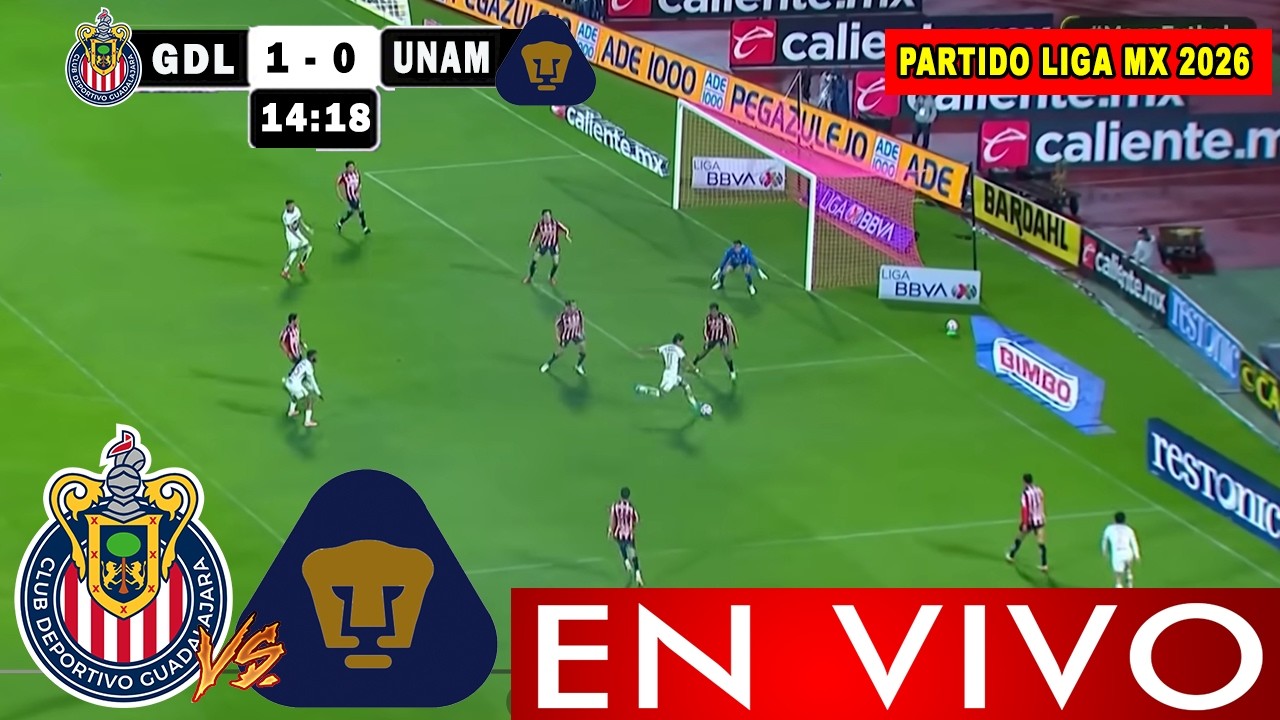 D&Oacute;NDE VER CHIVAS VS PUMAS EN VIVO | Horario | JORNADA 08 LIGA MX 2026 pronostico