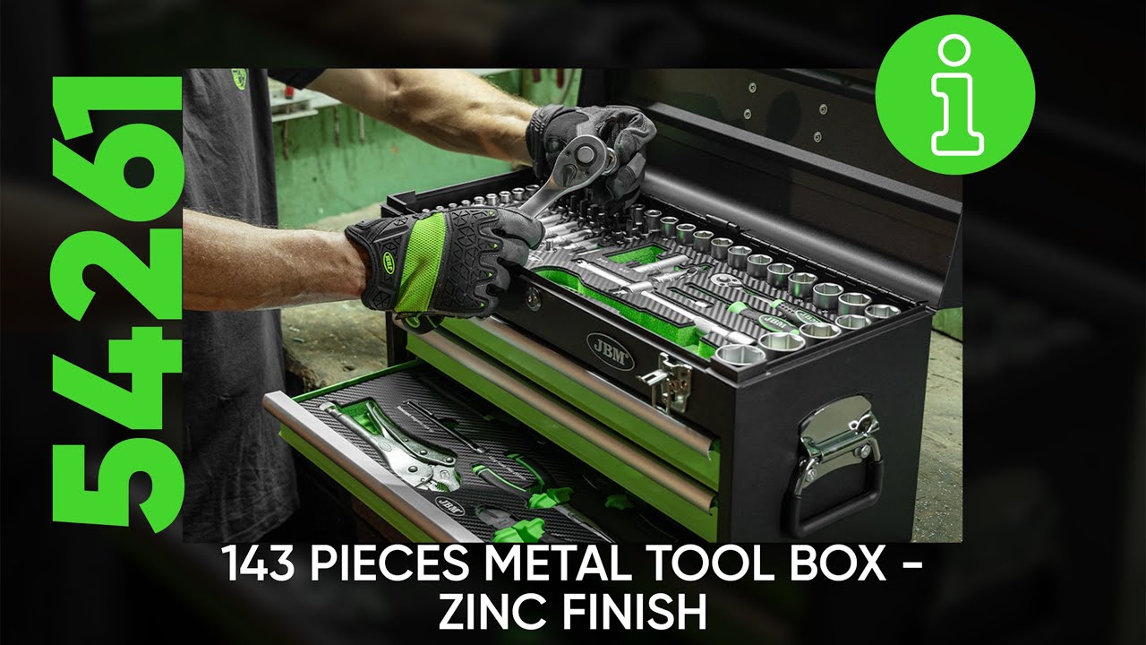 143 PIECES METAL TOOL BOX - ZINC FINISH REF. 54261
