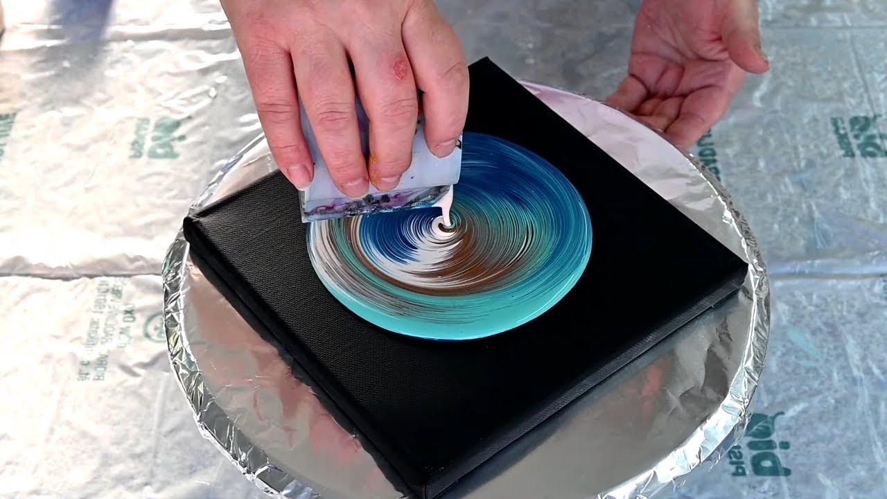 (885) LAGOON ~ Split cup pour with #TLP PIGMENTS🐷 ~ Acrylic pour painting ~ Fluid art ~ Abstract