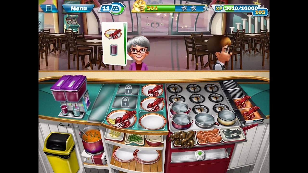 Lobster And... Grape Juice? - Cooking Fever Seafood Bistro (Level 1 Replay)