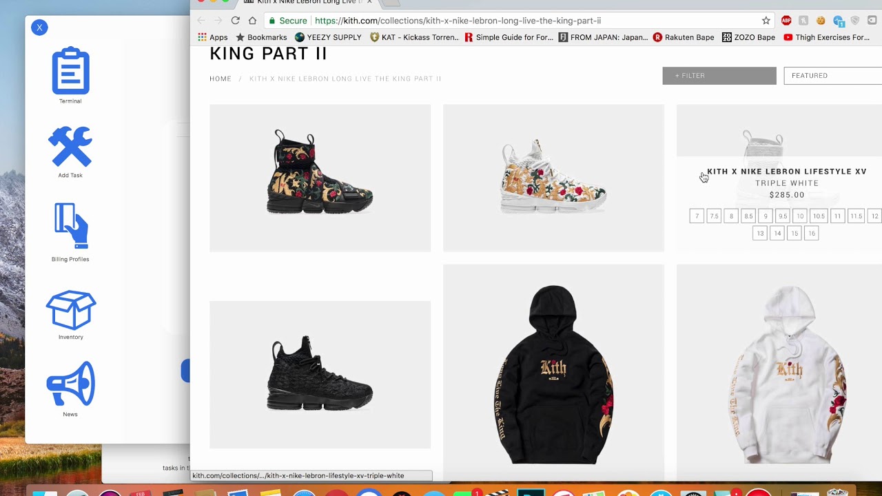 WATCH AIO MAC BOT COOK LEBRON x KITH RELEASE