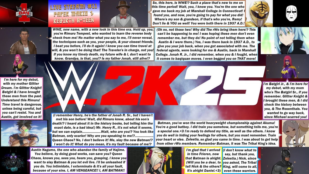 WWE 2K25 Day 1 Live Stream! #11 Paper Mario Z Rebirth A-TEEN