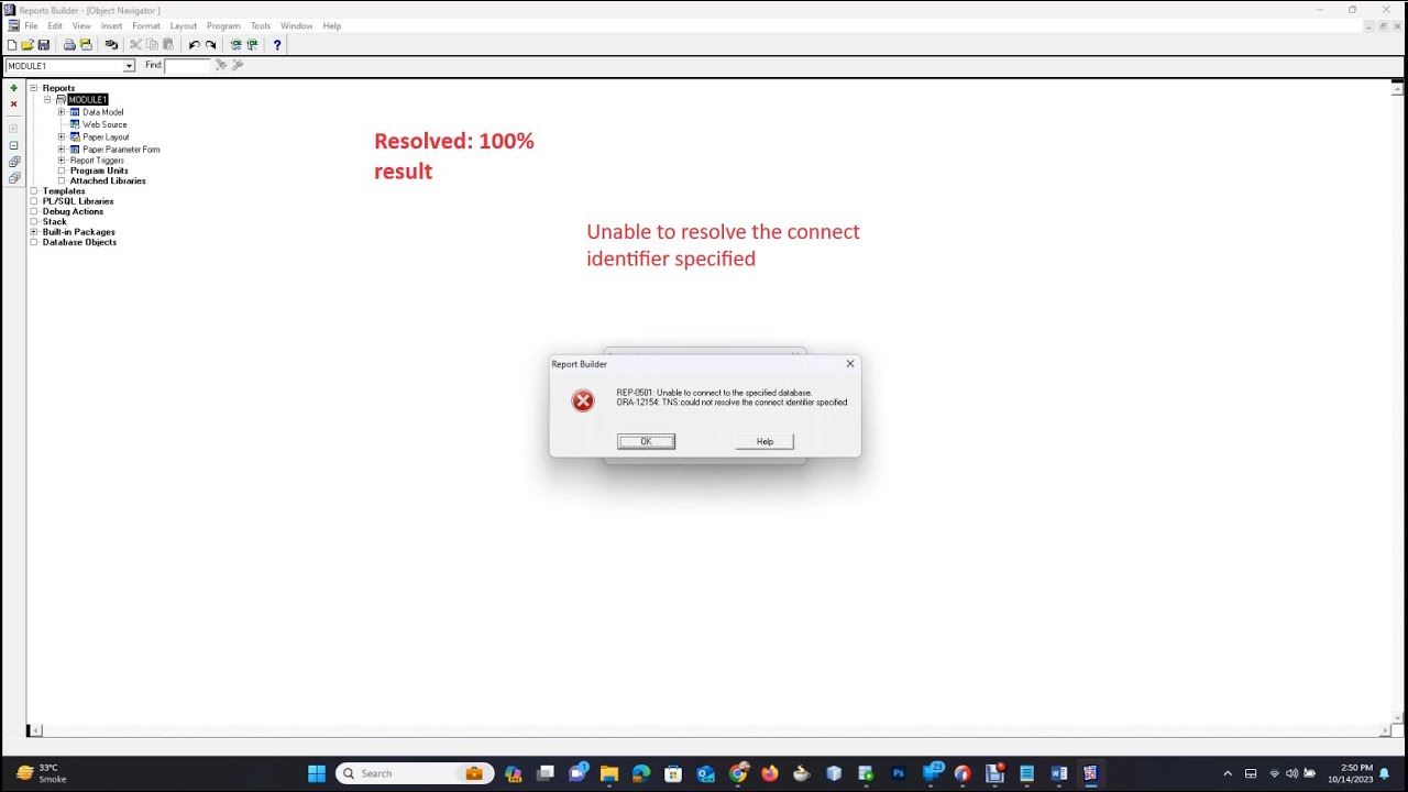 Resolved | unable to connect using TNS on forms and report builder | 100% working