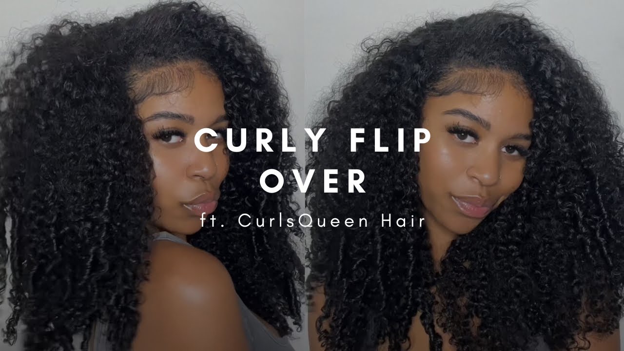 *tutorial* Curly Flip Over Tutorial | Water Kinky Curly Clip Ins ft. Curls Queen