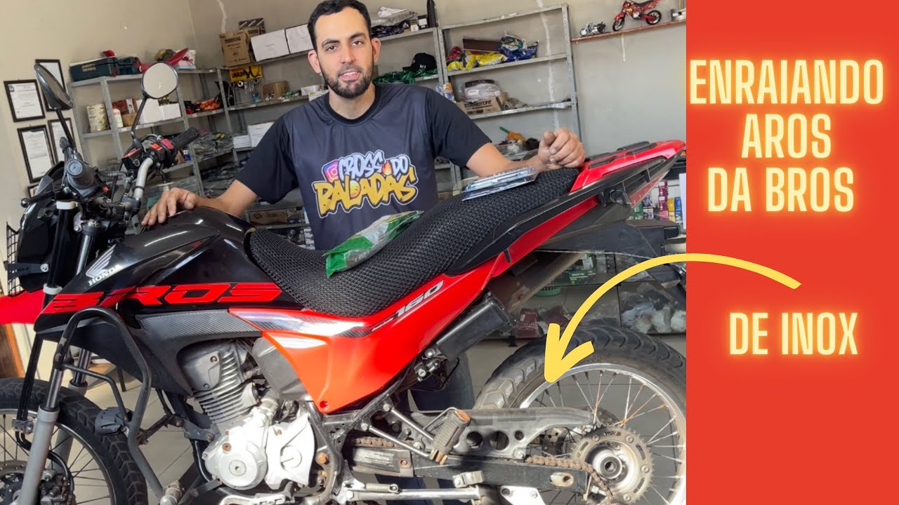 Como enraiar aros da bros 160 | trocando pastilhas de freios | tem dicas boas pra você!