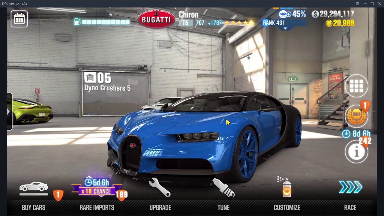 CSR2 Bugatti Chiron tempest 3 tier 5 setup and discussion