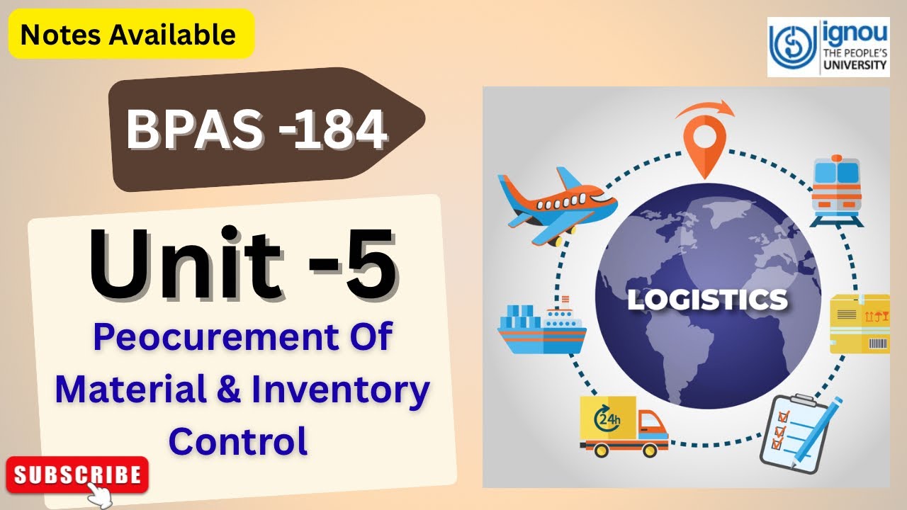 BPAS -184 :-Procurement Of Material & Inventory Control #ignou #bpas184 #logisticmanagement 