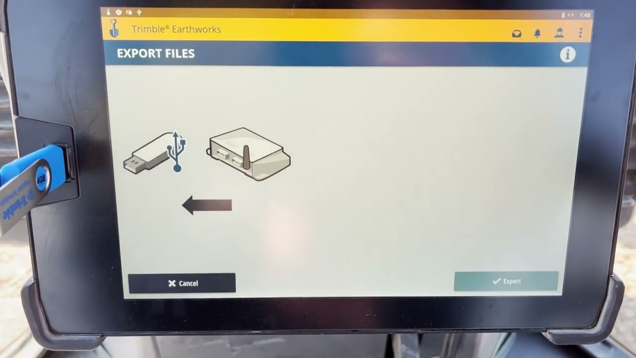 Trimble Earthworks - How to: Export File to USB