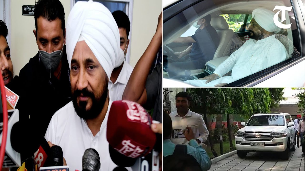 Punjab CM Channi leaves after meeting with Pawan Kumar Bansal at AICC Headquarters in New Delhi