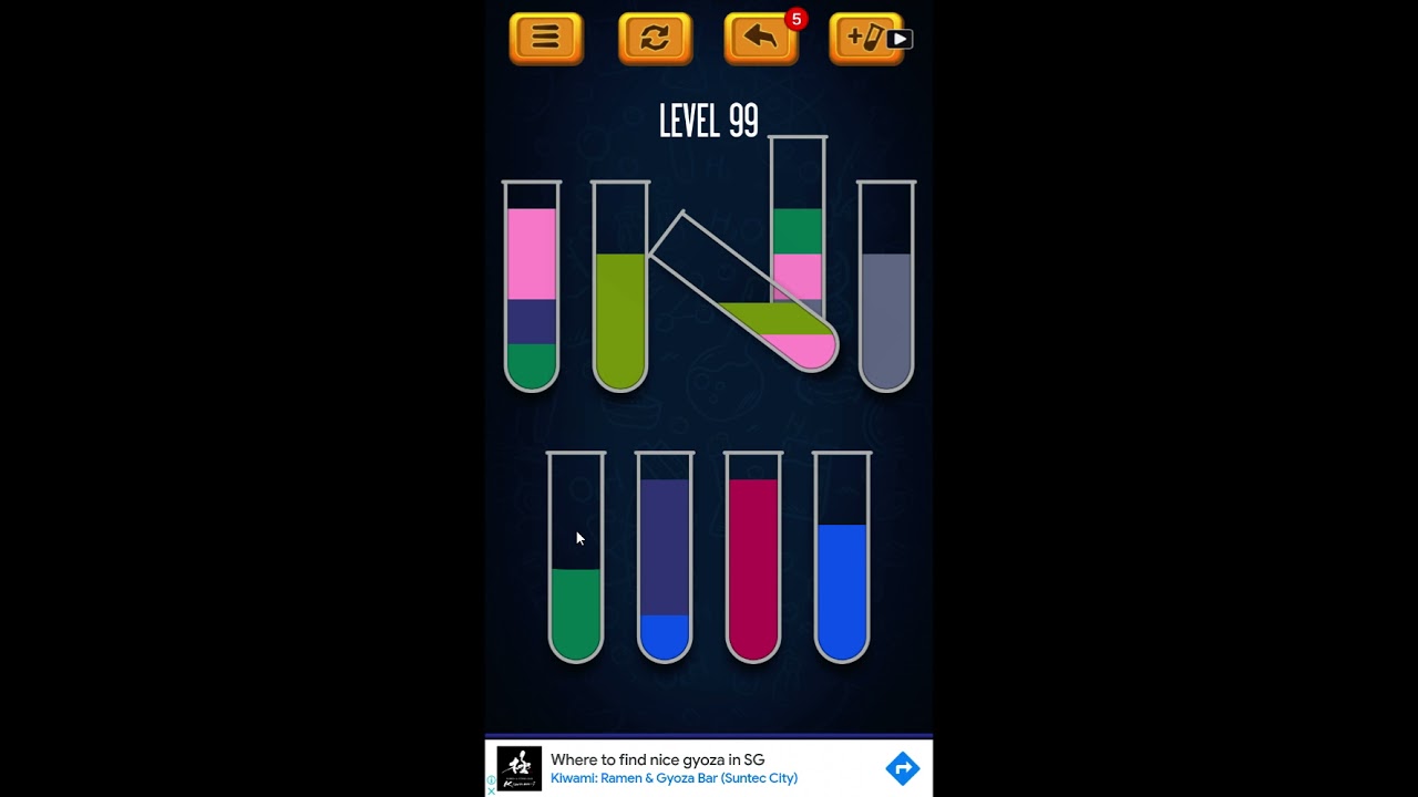 Water Sort Puzzle - Color Liquid Sorting Game Level 99 Solution