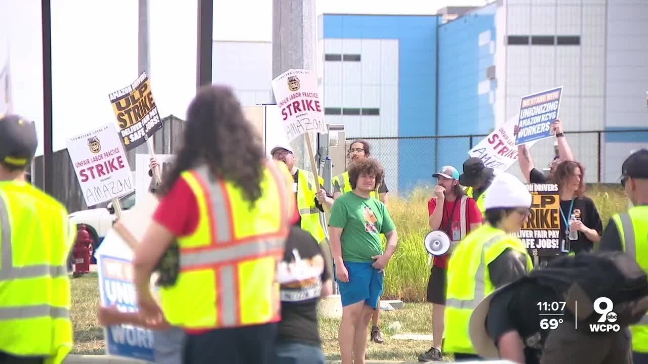 Amazon workers at CVG Airport go on strike, demand better pay, more