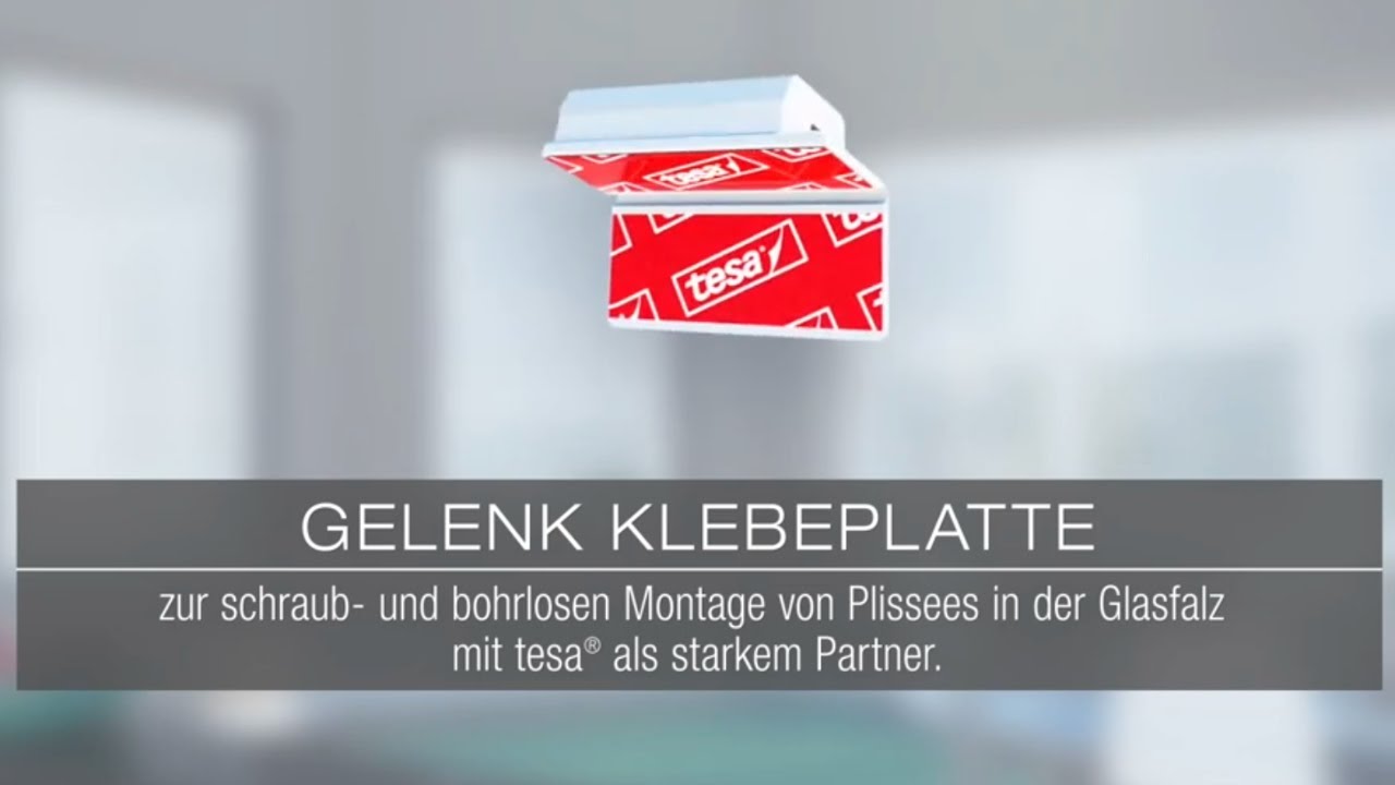 Gelenkklebeplatte zur Plisseemontage in der Glasfalz (verschiedene Spannschuhe)