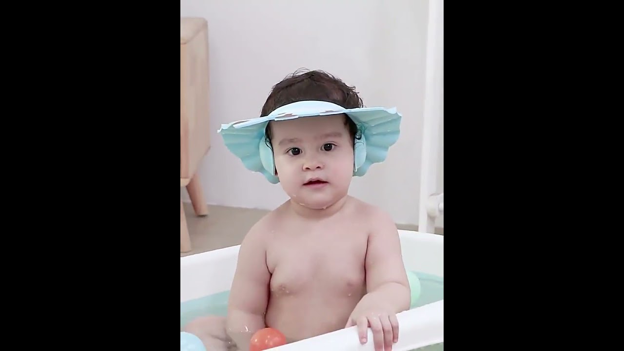 Baby Shower Soft Cap Adjustable Hair Wash Hat for Kids Ear Protection Safe Children Shampoo Bathing