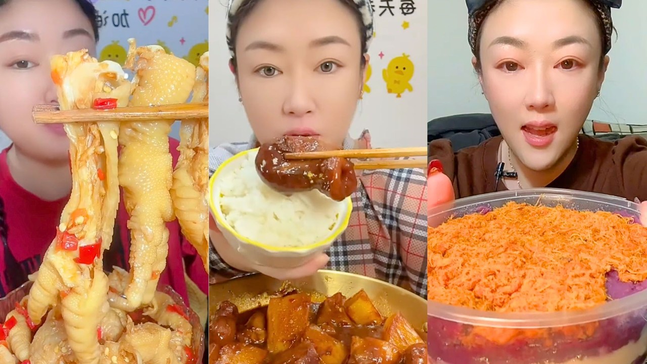 Chicken Feet, Braised Pork Rice, and Floss Cake Mukbang Feast