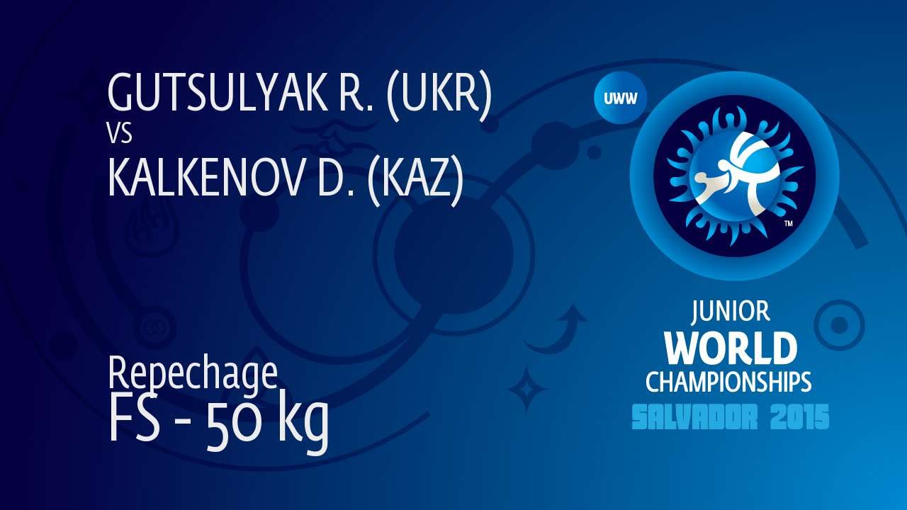 Repechage FS - 50 kg: R. GUTSULYAK (UKR) df. D. KALKENOV (KAZ), 6-4