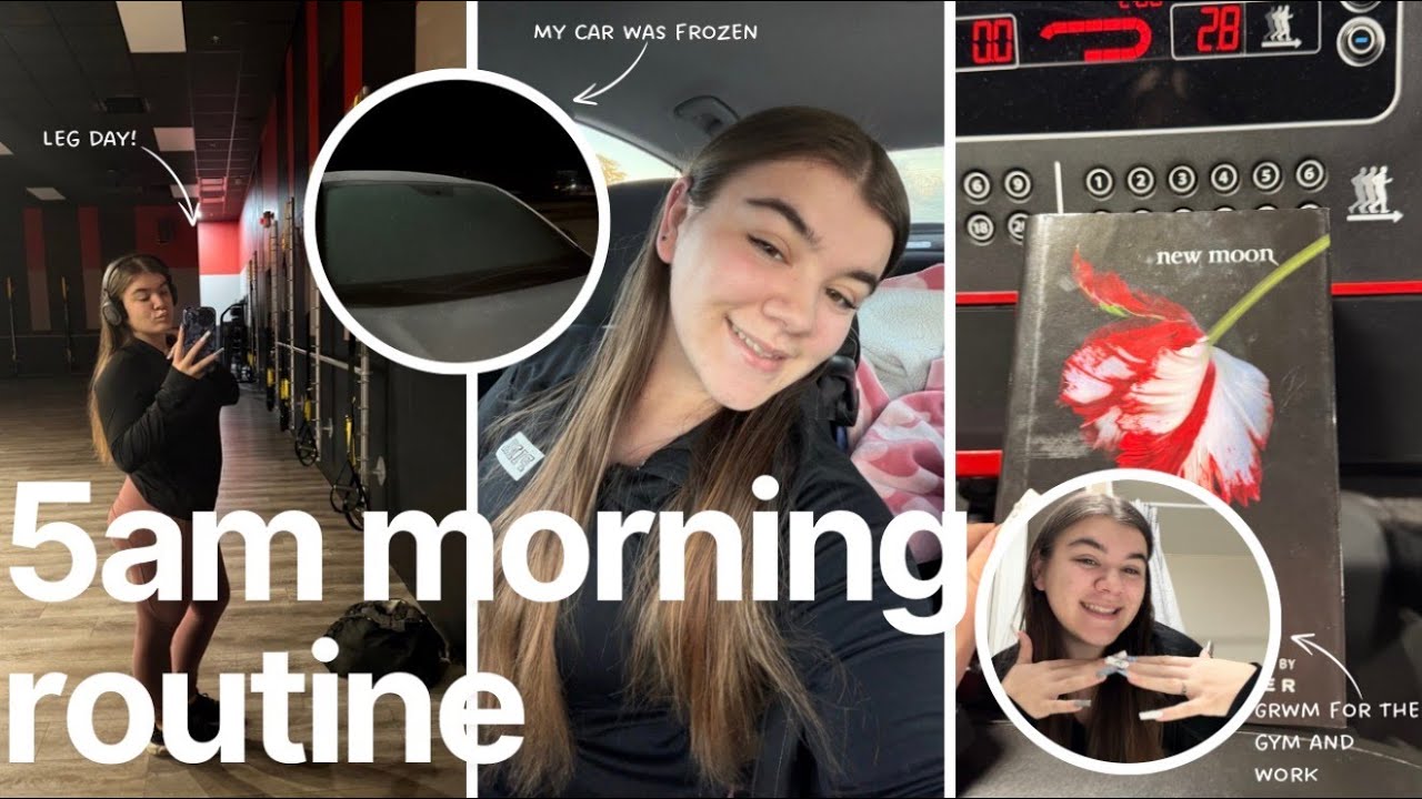 My 5am Morning Routine! Grwm for work and the gym, leg day, and everything in between.