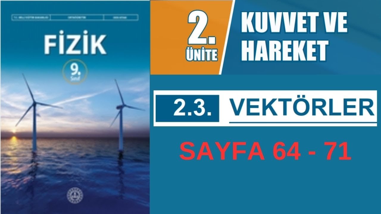 9.Sınıf Fizik | MEB Kitabı | Konu Anlatımı | 2. Ünite | VEKTÖRLER (sayfa 64-71)