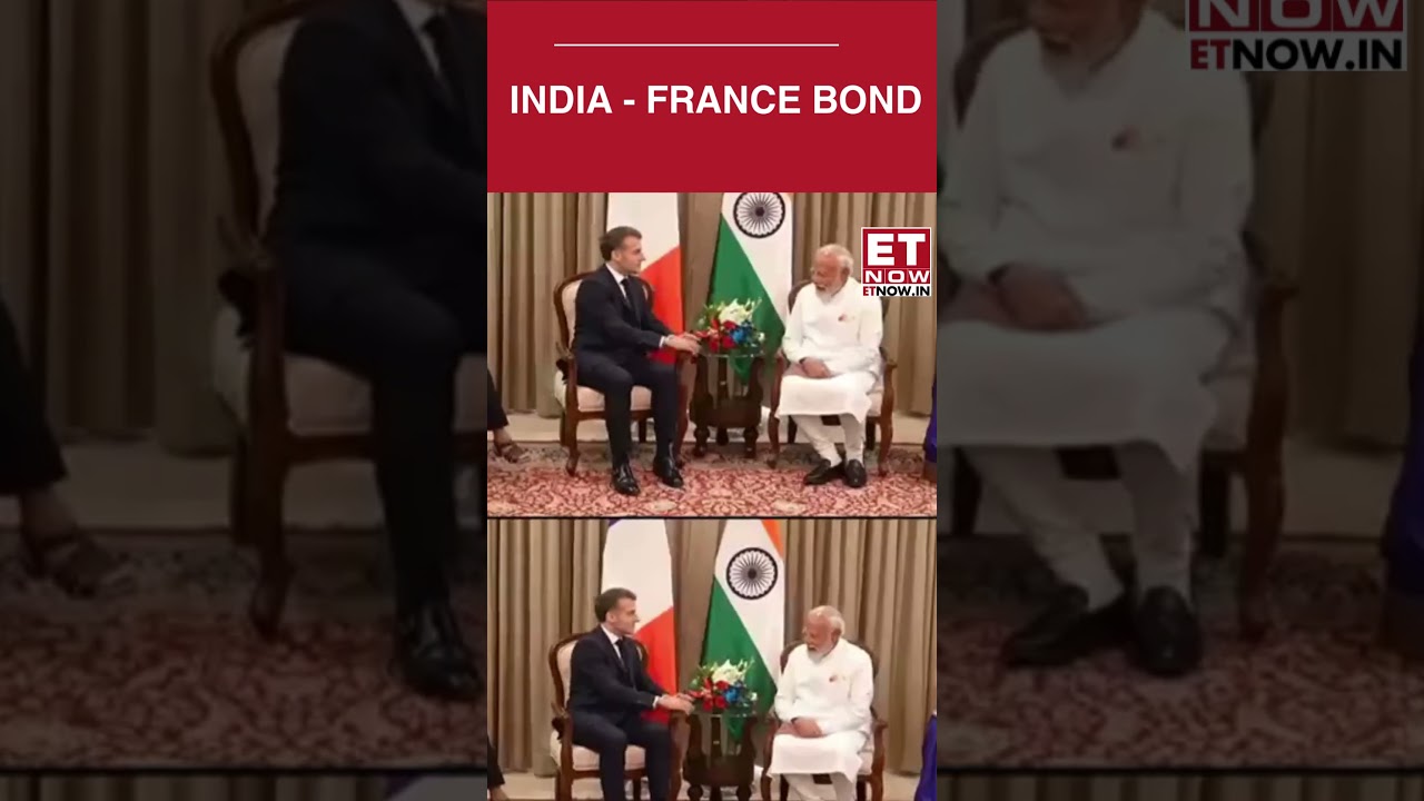 Warm Hug & Firm Handshake: PM Modi Meets French President Emmanuel Macron | ET Now #shorts