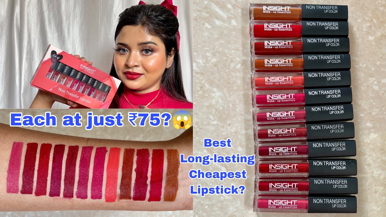 Insight Cosmetics Non Transfer Lip Color Swatches & Honest Review ||Watch Before Buying ||Shilpa Kar