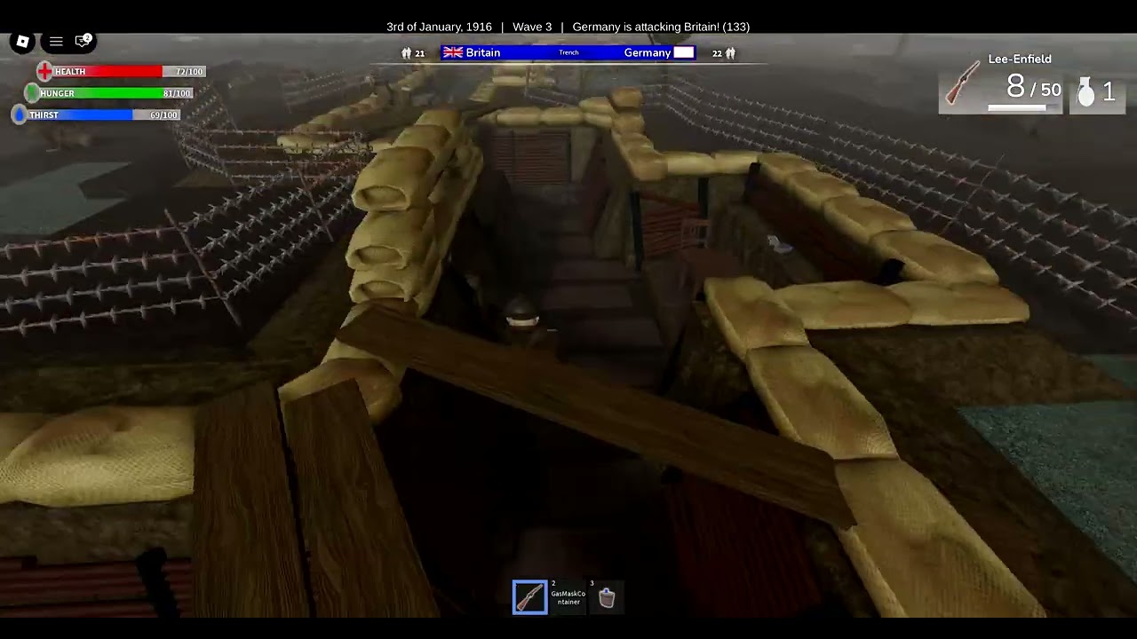 Playing  shell shock but I'm on the British side TW: flashing lights
