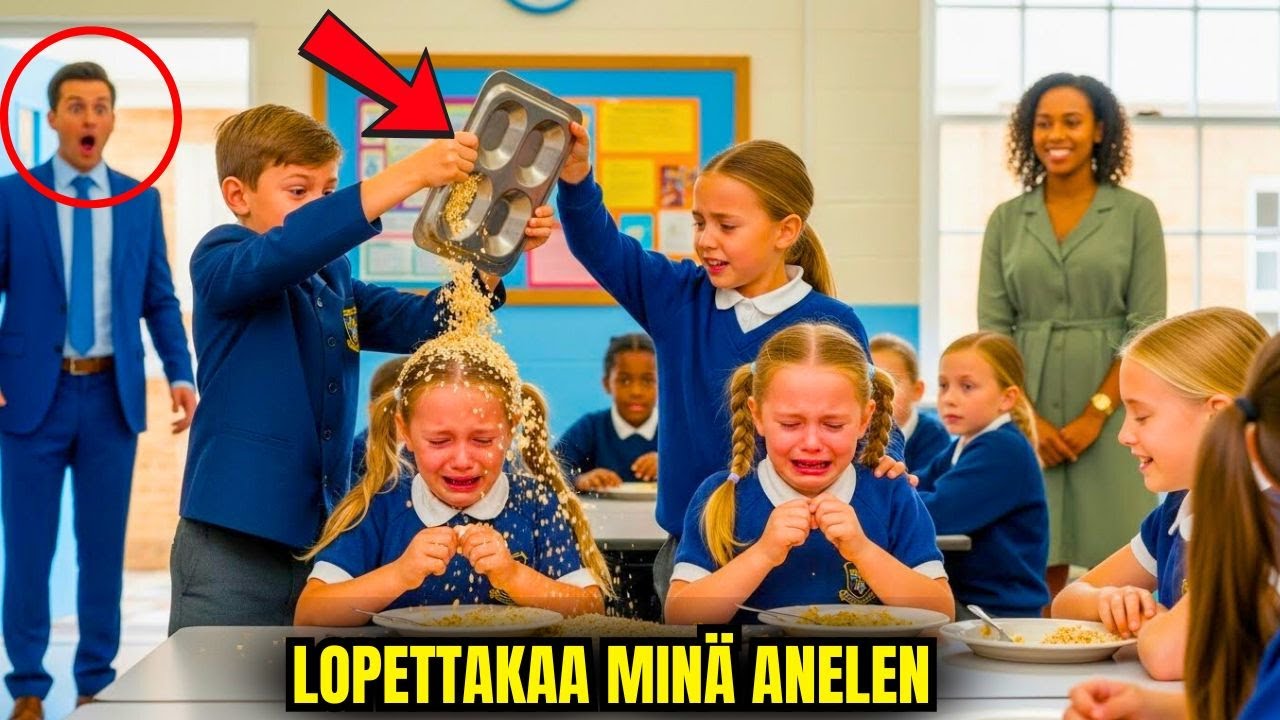 Oppilaat heittivät roskia kaksosten lounaan päälle... mutta eräs miljonääri näkee kaiken ja