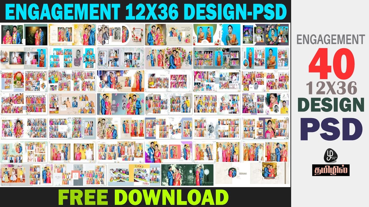 latest engagement album design 2025 New 12x36 nichayathartham album  design Best engagement psd