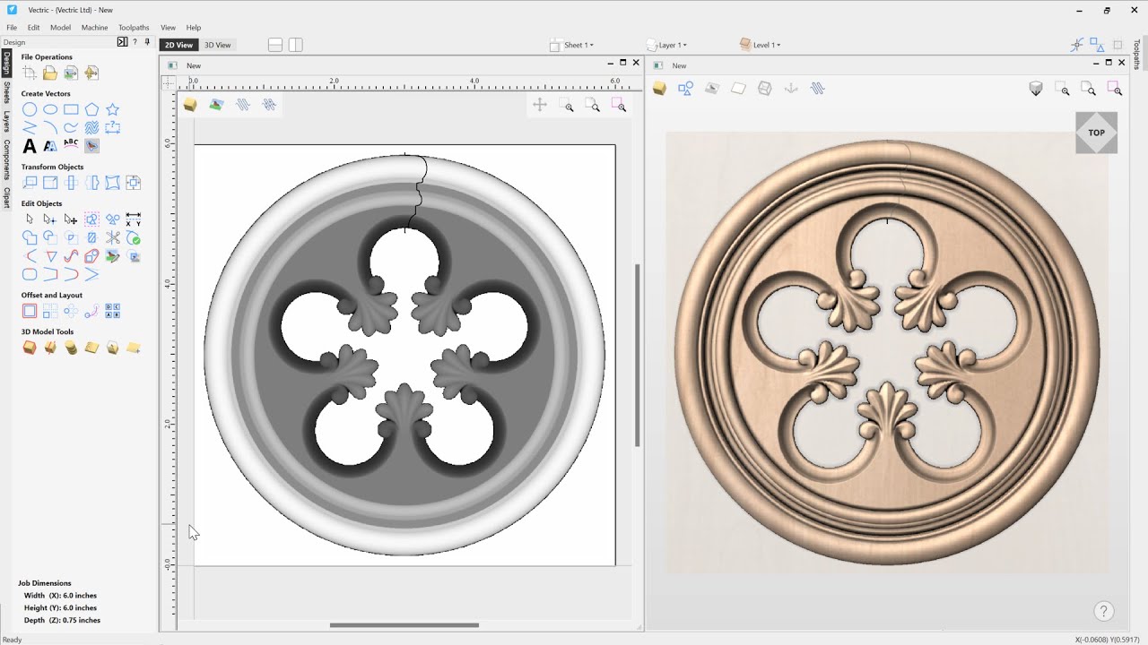 How to create a cross section vector in Vectric software | Model Editing Tools | V12 Tutorials