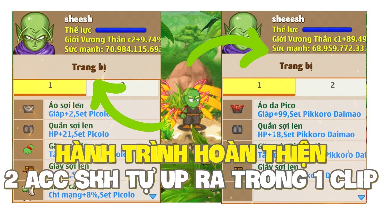 Ngọc Rồng Online - Hành Trình 2 Acc Set Kích Hoạt Namek Tự Up Ra
