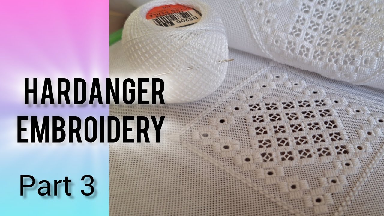 Hardanger embroidery  technique :  How to cut fabric Threads  , fastening the thread to the fabric