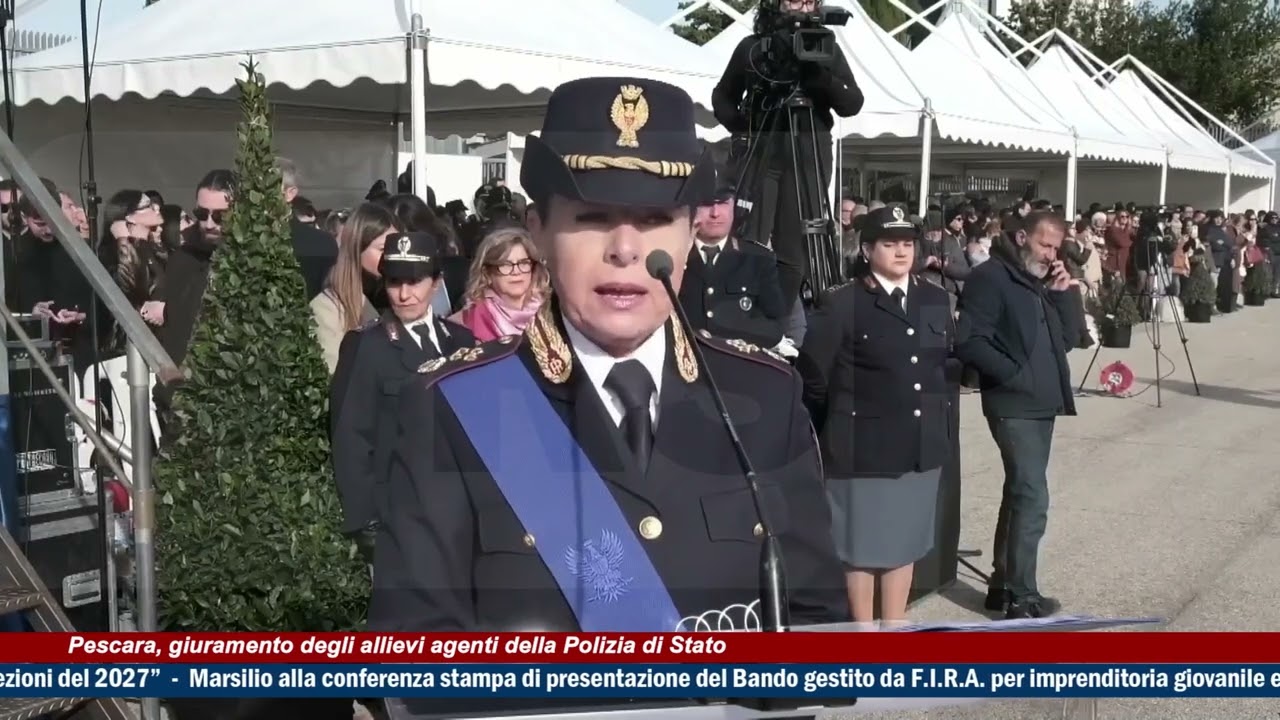 Pescara, giuramento degli allievi agenti della Polizia di Stato   -TG News Abruzzo del 26/01/26