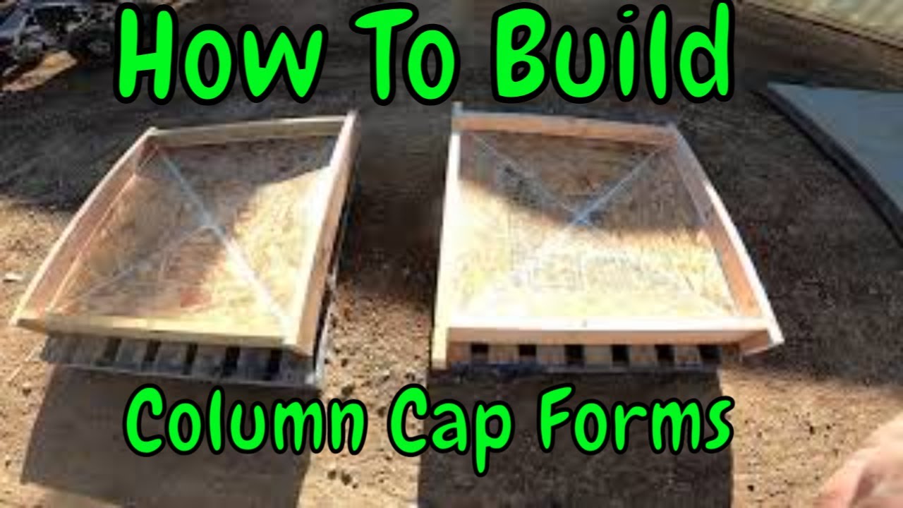Building some concrete column cap forms for stone gate pillars