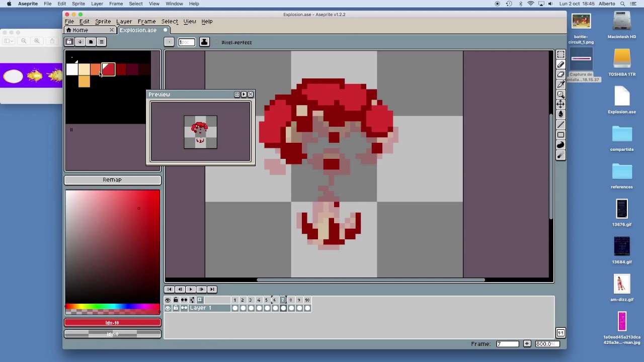 PIXEL ART TIME LAPSE #84 - Explosion Animation