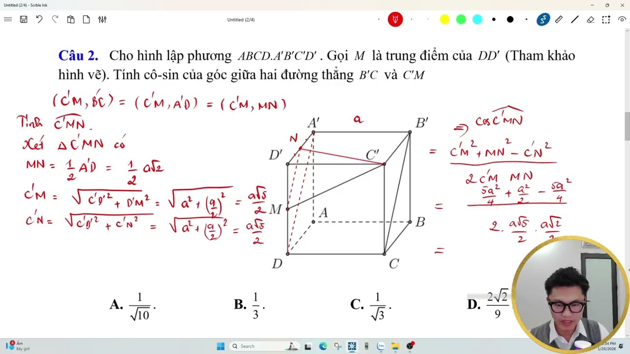 TOAN 11 - BÀI TẬP CƠ BẢN - TÍNH GÓC GIỮA HAI ĐƯỜNG THẲNG CHÉO NHAU