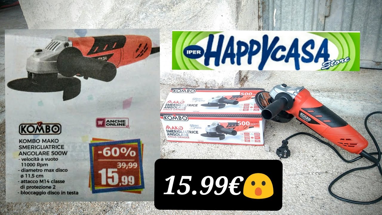 SMERIGLIATRICE ANGOLARE KOMBO KO601 | 15,99 EURO | BLACK FRIDAY | ANGLE GRINDER | ELETTRICA 115MM