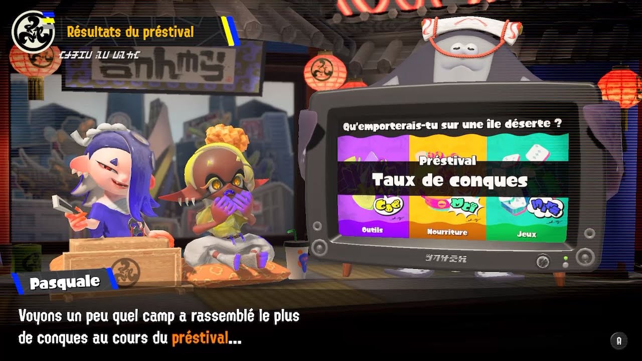 SplatFest 1 : Résultats Préstival | Outils 🆚 Nourriture 🆚 Jeux