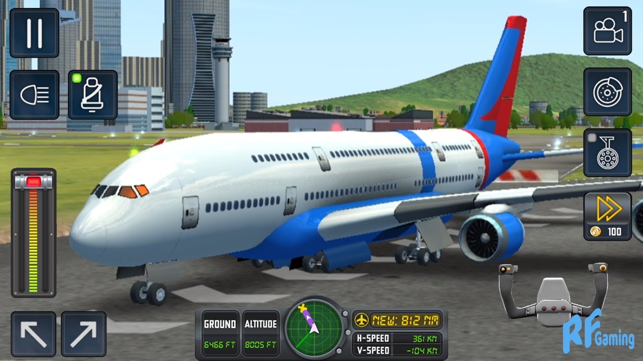 Flight Sim 2018! Airplane Landing Night Simulator